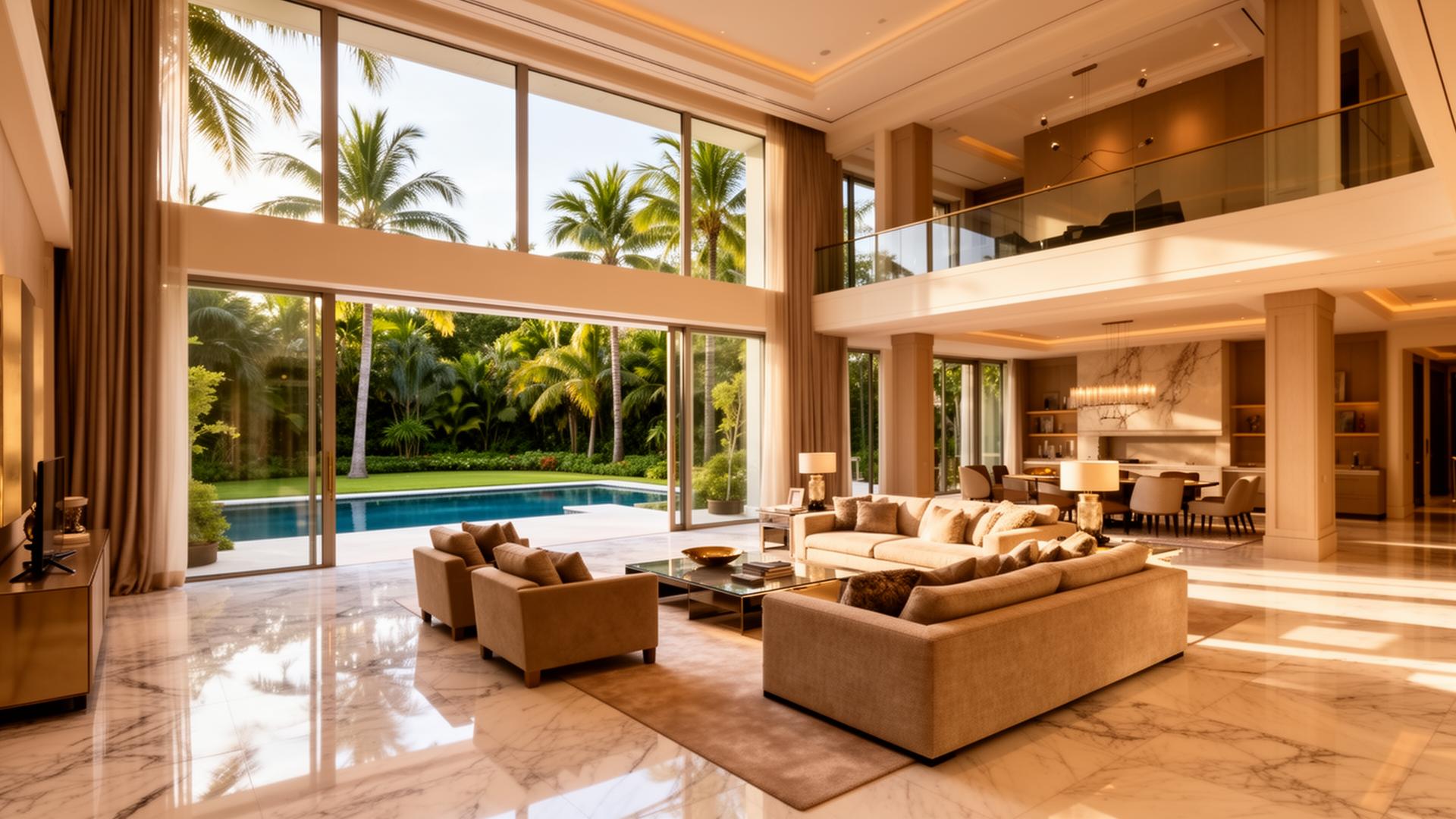 Luxury Palm Beach mansion interior